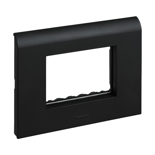 Legrand Myrius 3M Black Plate With Frame, 6732 23